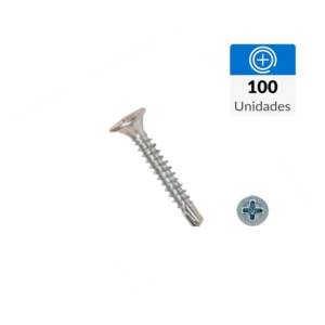 Tornillo Volcanita Metal Punta Broca 6 x 1 1/4" 100 und