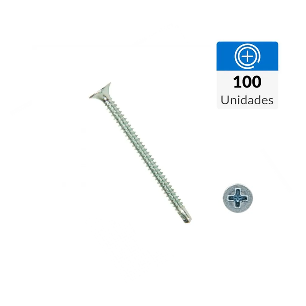 Tornillo Volcanita Metal Punta Broca 6 x 2" 100 und