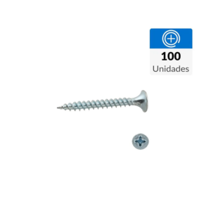 Tornillo CRS Zincado Punta Fina 6X 1" 100 und