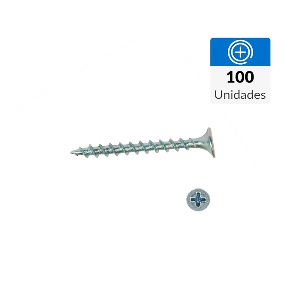 Tornillo CRS Zincado Punta Fina 6X 1 1/4" 100 und
