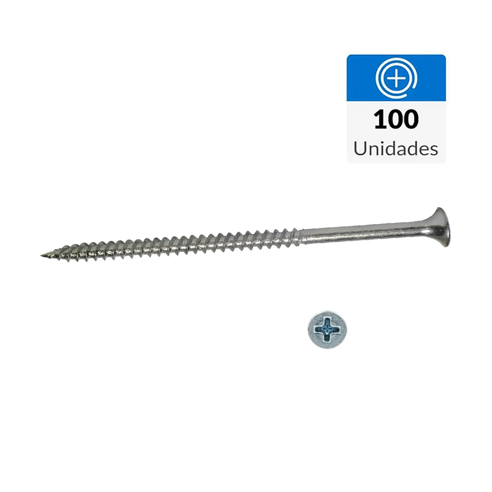 Tornillo CRS Zincado Punta Fina 6X 3" 100 und