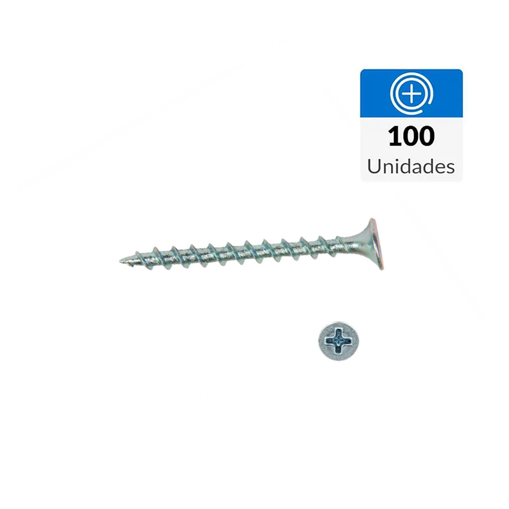 Tornillo CRS Zincado Punta Fina 6X 1 5/8" 100 und